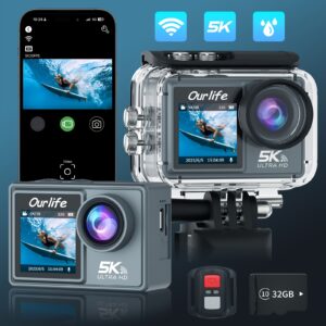 Ultra HD 5K Sports Camera, 2.0 Inch LCD Display