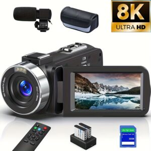 8K 64MP Camcorder with 18X Digital Zoom & IR Night Vision