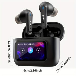 AI Wireless Earbuds With Touch Screen, Active Noise Cancelling