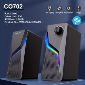 RGB Desktop Speakers, 2.0CH Stereo