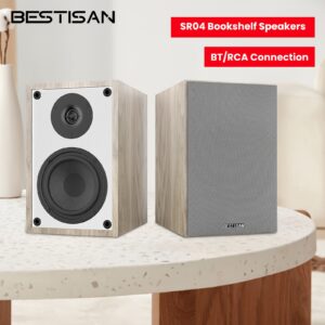 BESTISAN Bookshelf Speakers, Powered BT 5.0 (wireless) Bookshelf Speakers