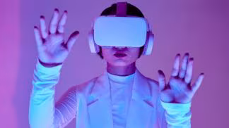 Person wearing VR headset